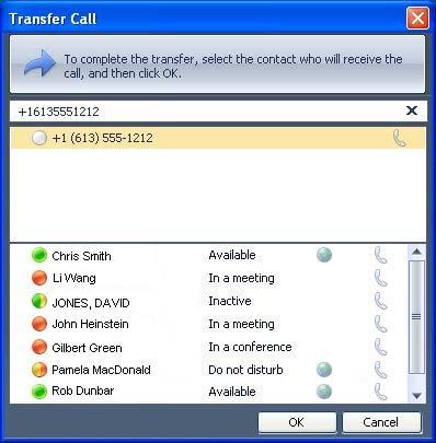Figure 6 Enter number manually Using Office Communicator 2007 Page 29 of 36 Personal Transfer The Personal Transfer is a transfer to a number that is listed as alternative contact for yourself (for