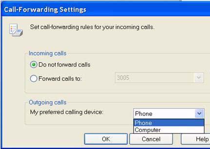 Page 34 of 36 Using Office Communicator 2007 Figure 10 Call-Forwarding Settings CAUTION If you wish to have Call Forwarding to your voice mail, ensure that the Call Forward is set on your desktop