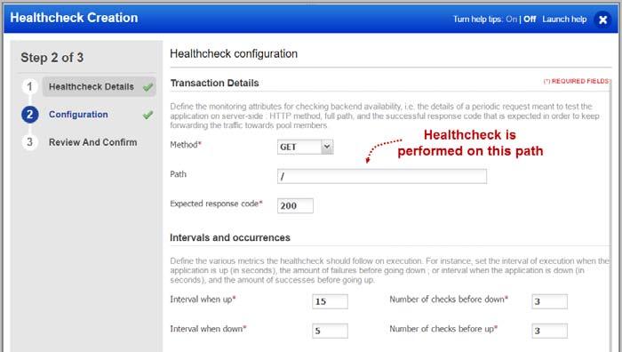 Healthcheck Profile Create healthcheck profiles to monitor application s availability against your web servers. You'll choose one healthcheck profile per Web Application.