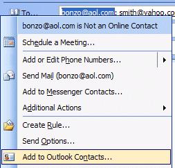 NCMail: Outlook 2003 Email User s Guide 17 To add the addresses in Contacts, to an e-mail message, simply repeat the procedure outlined in the Global Address List.