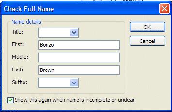 To change this to a logical full name click-on the Full Name button (as indicated by the arrow above).