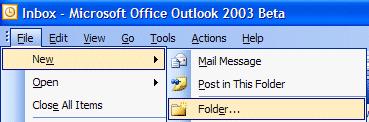 NCMail: Outlook 2003 Email User s Guide 28 Creating Personal Folders NOTE: Personal folders are not stored on the NCMail system, therefore they will