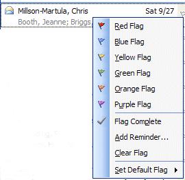 A flag list will appear as a drop-down menu. Click-on the flag color you desire.