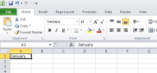 AutoFill Tricks The AutoFill button can be used to quickly populate a series of cells with labels such as month names or the days of the week. To populate a series of cells with these labels: 1.