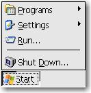 Start Menu To open the Start menu, click the Start button on the taskbar. The Start menu provides access to software and settings, allows you to run commands, and allows you to shut down the system.
