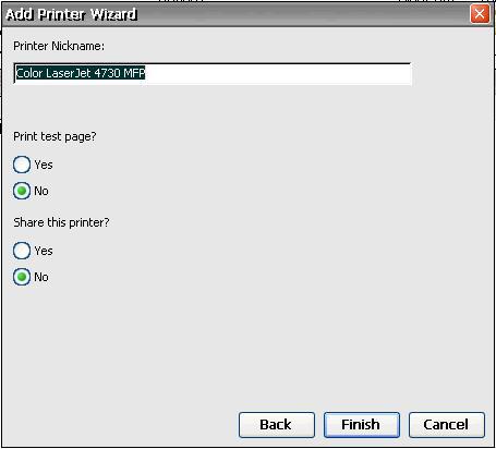3. In the next wizard panel, select the printer manufacturer and model, and then click Next.
