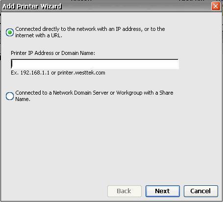 Setting up a Network Printer 1. Select Add Network Printer in the printer window.