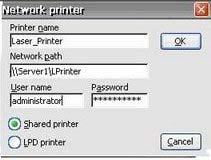 NOTE: The printer name must match the printer name set up on the server. 4. If configuring an LPD Printer: a. Select LPD Printer. b.