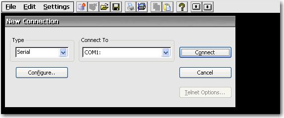 To create a one-time connection: 1. Click Start > Programs > Terminal Emulation. 2. In the Type box select the connection type. 3.