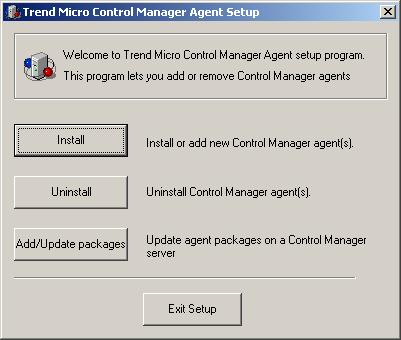 Removing Trend Micro Control Manager 3. Using Microsoft Explorer, go to the location where you saved the agent setup program. 4. Double-click the RemoteInstall.exe file.