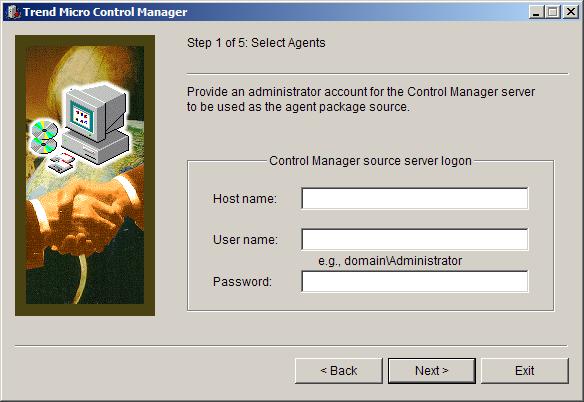 Control Manager 6.0 Installation Guide The Control Manager source server logon screen appears. FIGURE 5-2. Control Manager source server logon 7.