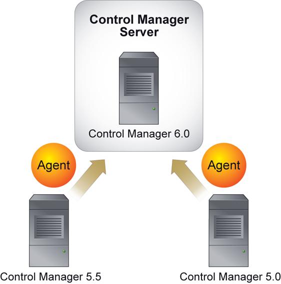 Upgrading Servers or Migrating Agents to Control Manager Consolidation of Different Servers/Agents FIGURE 4-2.