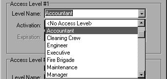 Cardholders: basic assigned to a door, so that each time the CRC grants access, the attached command list is activated.