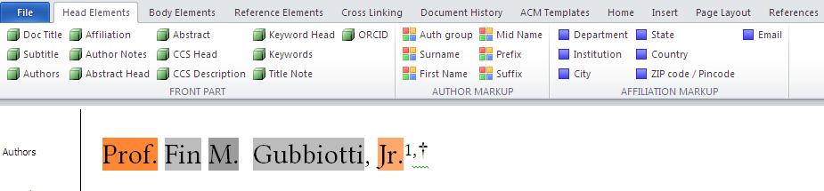 Manual Author Marking: In the below-mentioned author name, 'Fin' is the 'First Name' and 'Gubbiotti' is the 'Surname'.