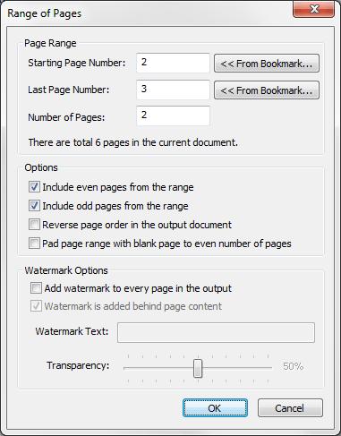 Double-click on any entry in the list to edit its parameters or select entry and press Edit Page Range button. For example, double-click on All pages 2 to 3 (2 Pages) entry.