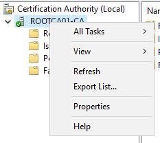 4. We are now presented with the ROOTCA01-CA Properties window. 5. On the General tab, we will see the offline root CA's certificate. Select View Certificate. 6. Then select the Details tab. 7.
