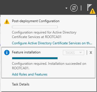 After the Certificate Authority role has successfully installed, the server must then be configured.