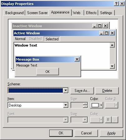 PAGE 17 - ECDL MODULE 2 (USING WINDOWS 2000) - MANUAL Web: Allows you to configure your