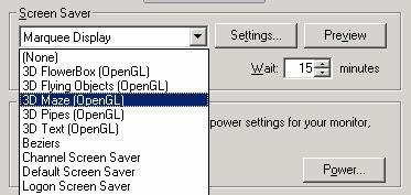 PAGE 18 - ECDL MODULE 2 (USING WINDOWS 2000) - MANUAL To select a screen saver Click the Screen Saver tab from the Display Properties dialog box and select a screen saver from the Screen Saver drop