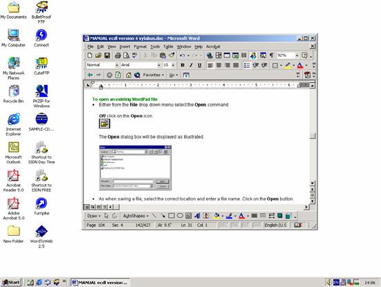 PAGE 25 - ECDL MODULE 2 (USING WINDOWS 2000) - MANUAL In the example shown, we could have just