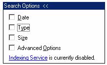 PAGE 56 - ECDL MODULE 2 (USING WINDOWS 2000) - MANUAL the Type check box. The display will change as illustrated. Click on the down arrow to select the type of file which you are interested in.