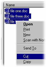 PAGE 62 - ECDL MODULE 2 (USING WINDOWS 2000) - MANUAL In this example we wish to move the files contained within the folder called folder one to folder two.