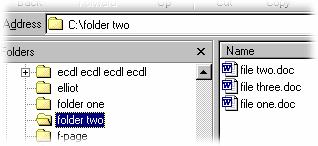 PAGE 63 - ECDL MODULE 2 (USING WINDOWS 2000) - MANUAL To use "drag and drop" to move files from one folder to another - Moving the easy way In the example shown we have two folders, called Folder One