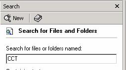 This will display a dialog box as illustrated. In the Search for files or folders named: section, enter the name of the folder which you wish to locate.