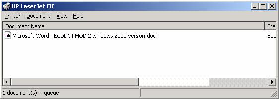 PAGE 84 - ECDL MODULE 2 (USING WINDOWS 2000) - MANUAL 2.5.2.3 Pause, re-start, delete a print job using a Desktop print manager.
