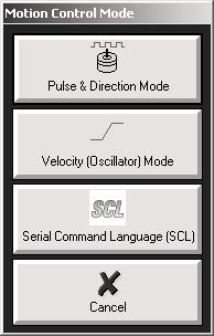 Motor Configuration: Clicking on the Motor.. icon will bring up the motor configuration screen.