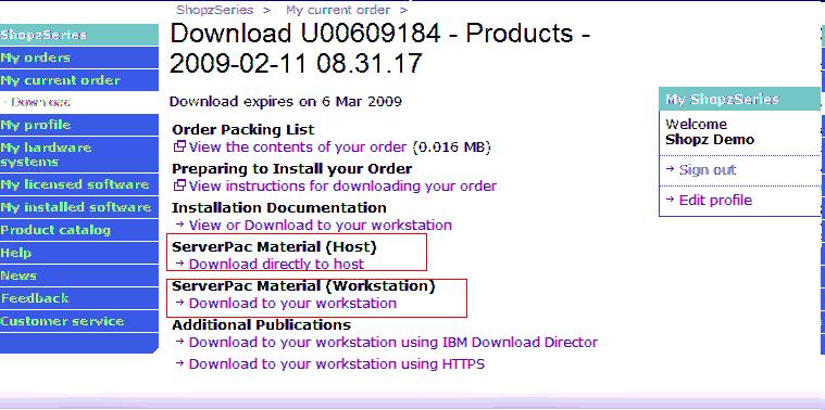 Package Size ServerPac,