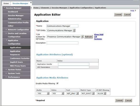 Federation 2. Click Elements > Session Manager > Application Configuration > Applications. 3.