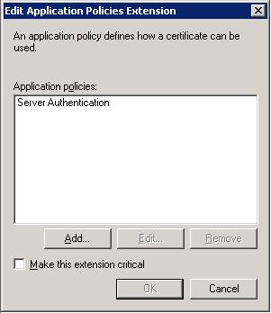 Administration The system displays the Add Application Policy dialog box. 7.
