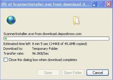 2. Wait as the Scanner Installer downloads. 3.