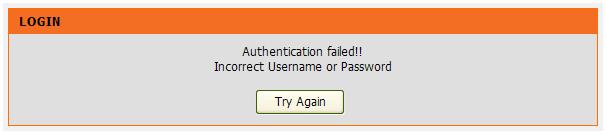 If the login information is incorrect, the page  Click