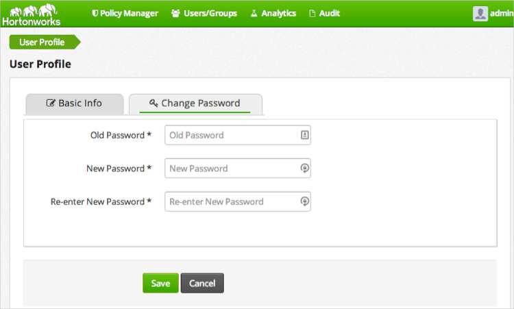 Go the Password tab, type the old password and the new one