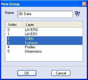 VISI Modelling Layers Select the Create Group icon and enter 3D Data as the
