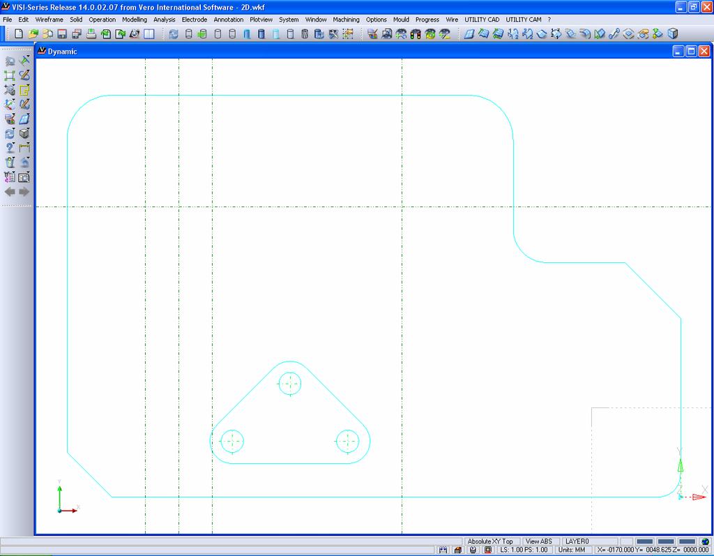VISI Modelling 2D Design Construction line 2 (C2) WIREFRAME SEGMENT/LINE PARALLEL (i) Select the Line icon (ii) Select
