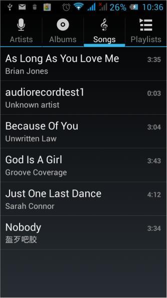 You can choose your favorite arrangement to find the songs that you want to listen.
