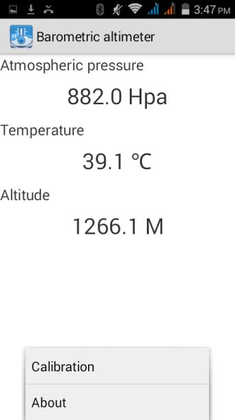 You can view the barometric pressure, temperature and altitude of your location.