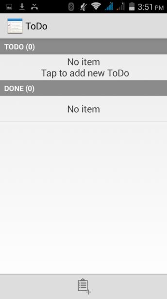 the To Do interface. You can view the To Do list and completed item on the interface. Or you can click icon on the screen bottom to add item.