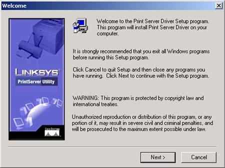 3. The Welcome screen of the driver installation program, Figure 5-2, will appear first. You will need to close any other programs you have open before you continue.