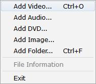 Adding Media for Conversion There are several ways of adding media files to the converter. Adding media files: Before converting media files, you will need to add them to the File List.