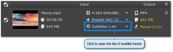Open the Subtitle Panel Click the speech bubble icon Choosing Subtitle Tracks next to the file to open the list of available subtitles.