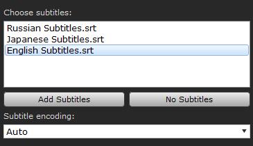 If there are several subtitle tracks stored in the file, simply click on it in the list of subtitles to select it for conversion.