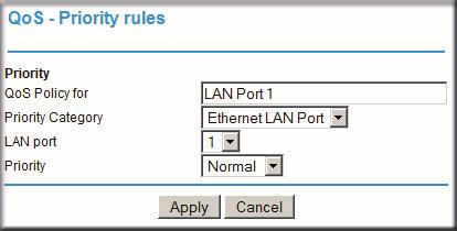 5. From the Priority drop-down list, select the priority that this traffic should receive relative to other applications and traffic when accessing the Internet.
