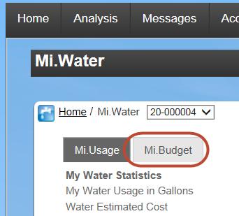 Using the Mi.Net Consumer Portal In the example below, beginning in July, a user sets up a budget of $10 for July, August, and December, and $8 for the other months.