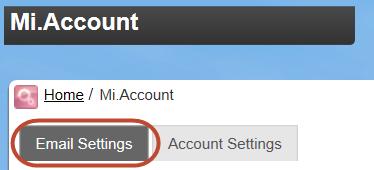 To Configure Email Notification Settings Using the Mi.Net Consumer Portal 1.