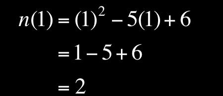 n( 2) = ( 2) 2 5( 2) + 6 = 4 + 10 + 6 = 20 m(): Do we know if the function is increasing or decreasing on that interval? It is decreasing. Since it is decreasing where will the maimum be?