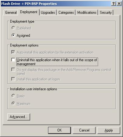 b) On the Deployment tab: click the Advanced button and select the Ignore language when deploying this
